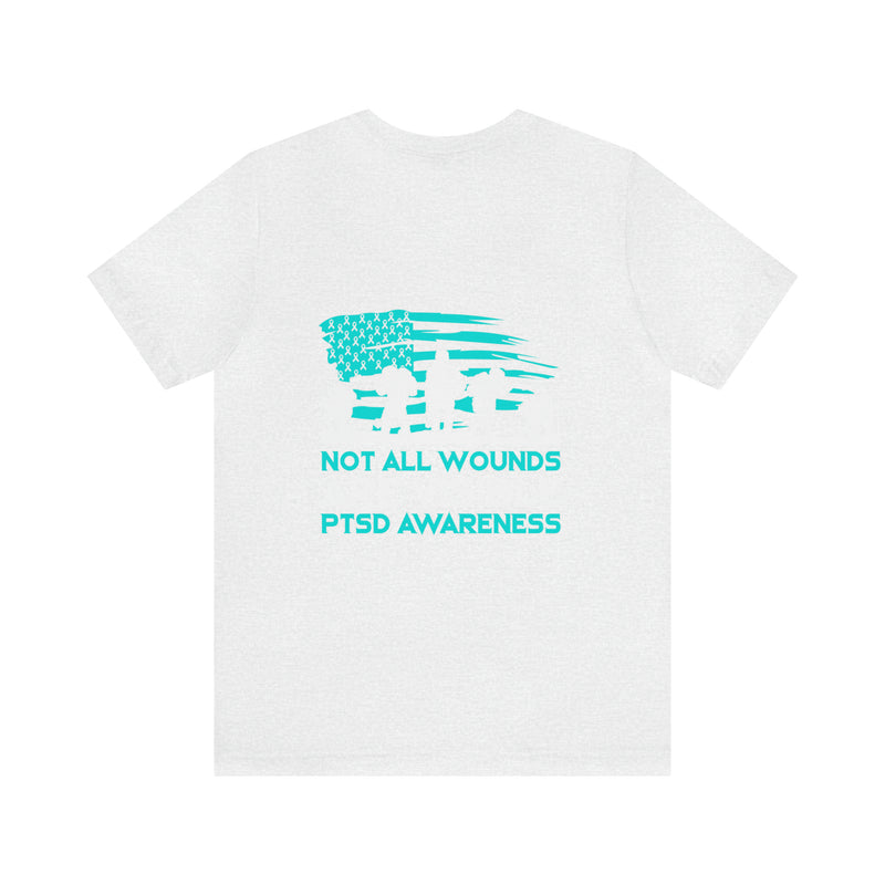 Silent Battles: Unveiling the Unseen, PTSD Awareness Cotton T-Shirt