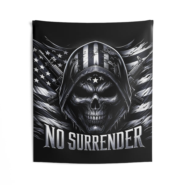 No Surrender Reaper Skull Tapestry