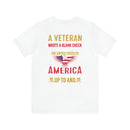 Sacrifice for Our Nation: Military Design T-Shirt - The Veteran's Blank Check to America