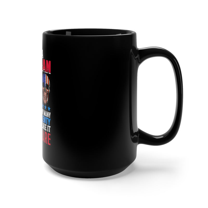 Unapologetically Veteran: 15oz Black Military Design Mug - 'Freedom-Loving, Dogtags-Wearing, Country-Serving'