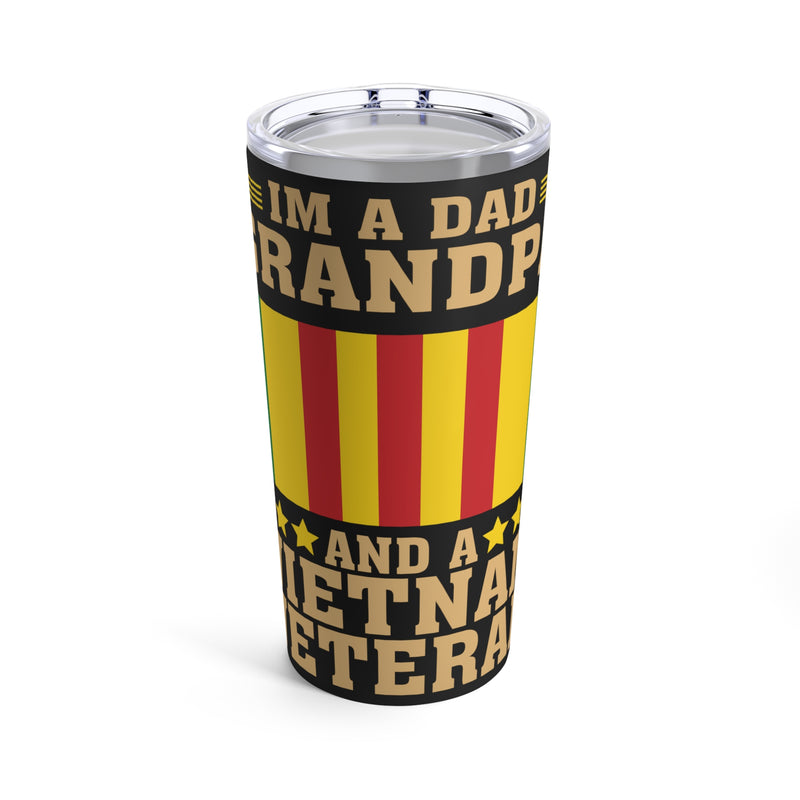 Proudly Served: 20oz Military Design Tumbler - A Dad, Grandpa, and Vietnam Veteran