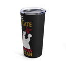 Devoted to My Veteran - 20oz Military Design Tumbler: 'This Girl Loves Her Veteran' - Black Background