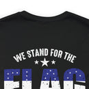 We Stand, We Kneel: Military Design T-Shirt Honoring Flag and Fallen Heroes