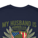 God's Badass: My Veteran Husband - Military Design T-Shirt Celebrating Strength and Support