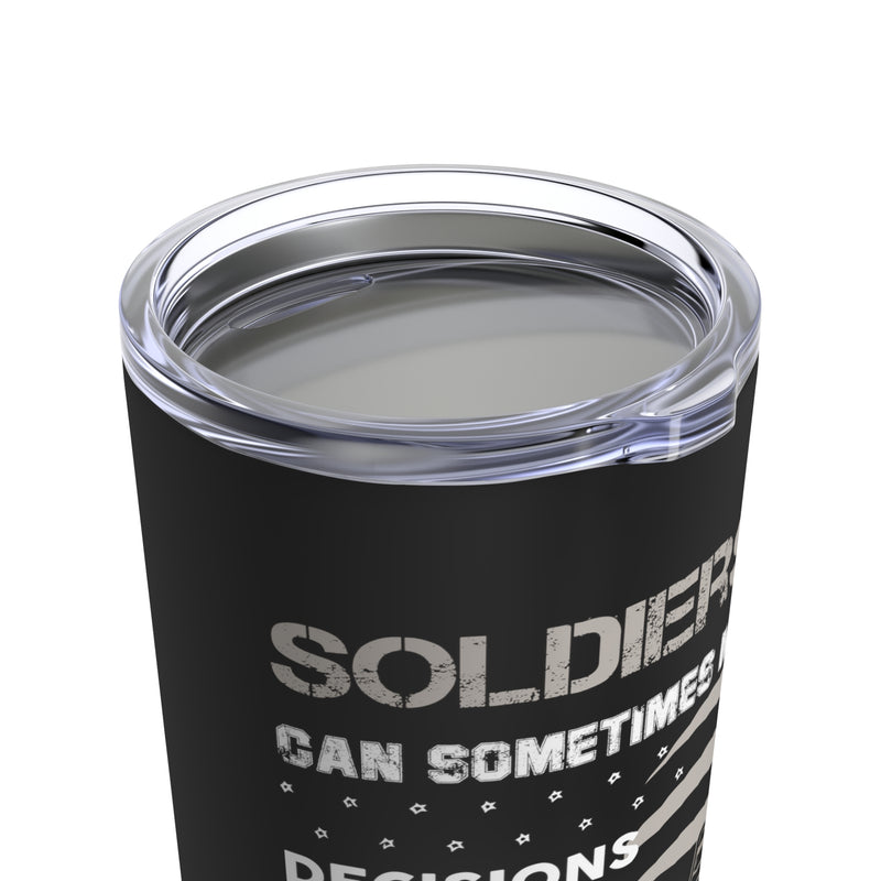 Wisdom in Service: 20oz Military Design Tumbler - Celebrating Soldiers' Courage and Judgment