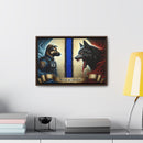 Bound by Honor: A Thin Line Against Evil Framed Canvas