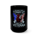 Defending Myself: 15oz Military Design Black Mug - Proud Veteran, Not Just a Spouse
