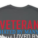 Veteran: Loved by Plenty, Hated by Many - Military Design T-Shirt with Heart, Fire, and Gratitude