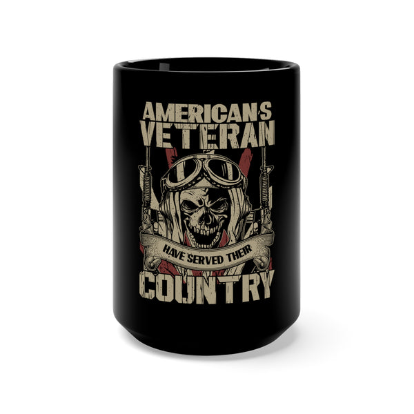 American's Veterans Served 15oz Military Design Black Mug - Proudly Honoring Service and Sacrifice!