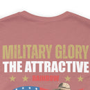 Bold and Patriotic: Military Glory T-Shirt with Striking Rainbow Design