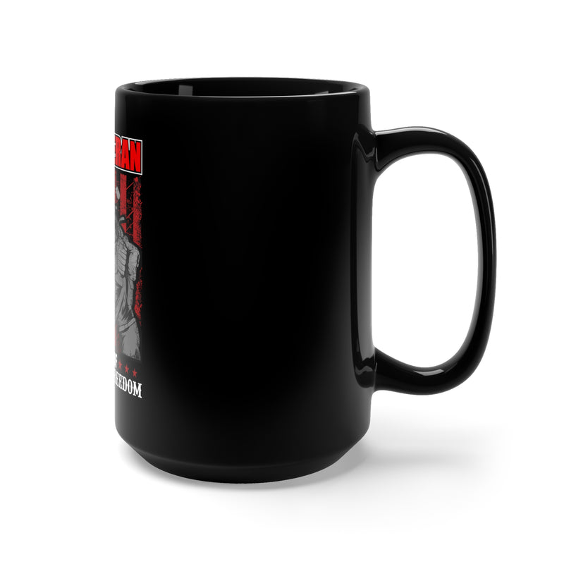 Defender of Liberty: 15oz U.S. Veteran Military Design Black Mug - Embrace the Spirit of Freedom!