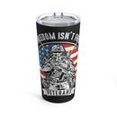 FREEDOM ISN'T FREE: 20oz Black Military Design Tumbler - A Tribute to Our Veterans