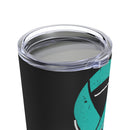 Supporting Veterans: 20oz Tumbler with Black Background and 'Veteran PTSD Awareness Teal Ribbon' Design