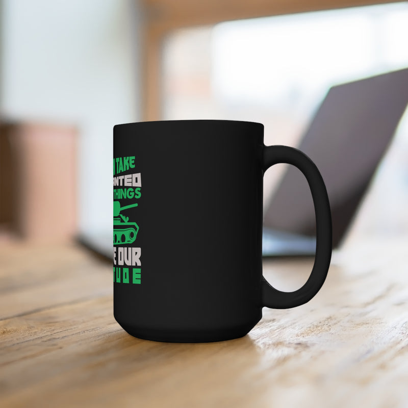 Gratitude Unveiled: 15oz Military Design Black Mug for Appreciation