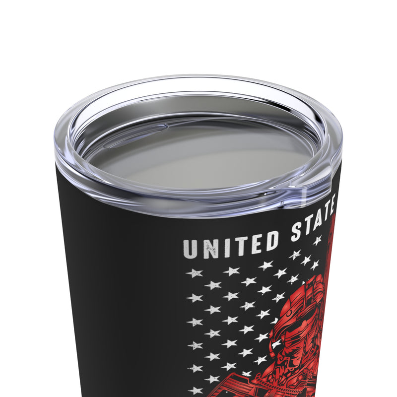 Proudly Served: 20oz Black Military Design Tumbler - Honoring Veterans on Veterans Day