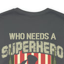 Grandpa, My Superhero: Military Design T-Shirt Celebrating the Veteran Legacy