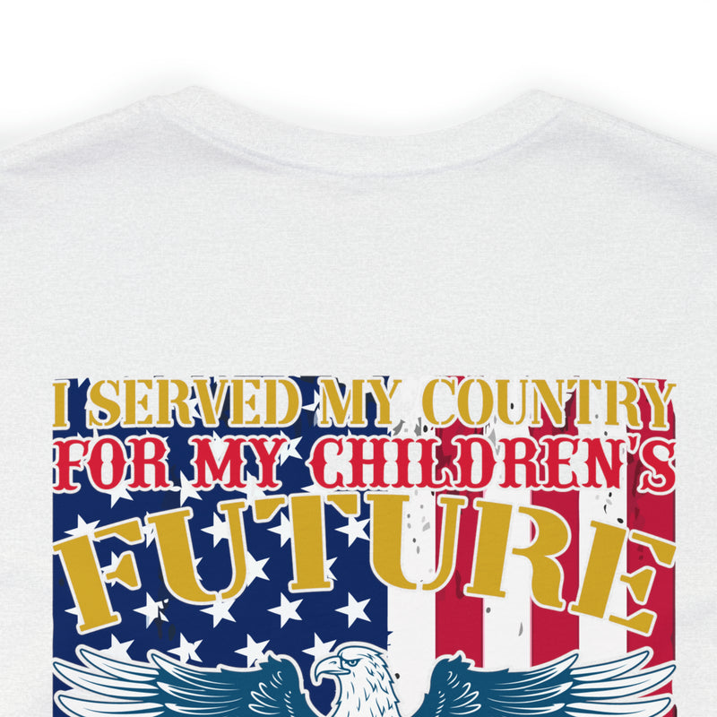 Proud Veteran Grandpa Military Design T-Shirt - 'Protecting Our Children's Future and Defending the Rights of Our Grandchildren'