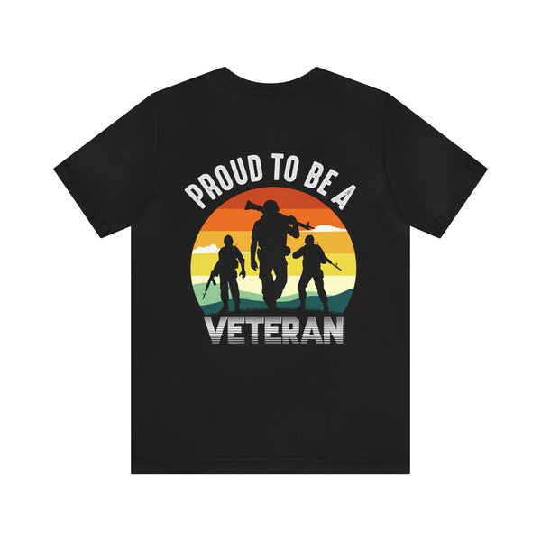 Combat-Ready Pride: Proud to Be a Veteran Military Design T-Shirt