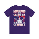 Patriotic Remembrance: Military Design T-Shirt - 'Honor the Sacrifice, Remember the Service
