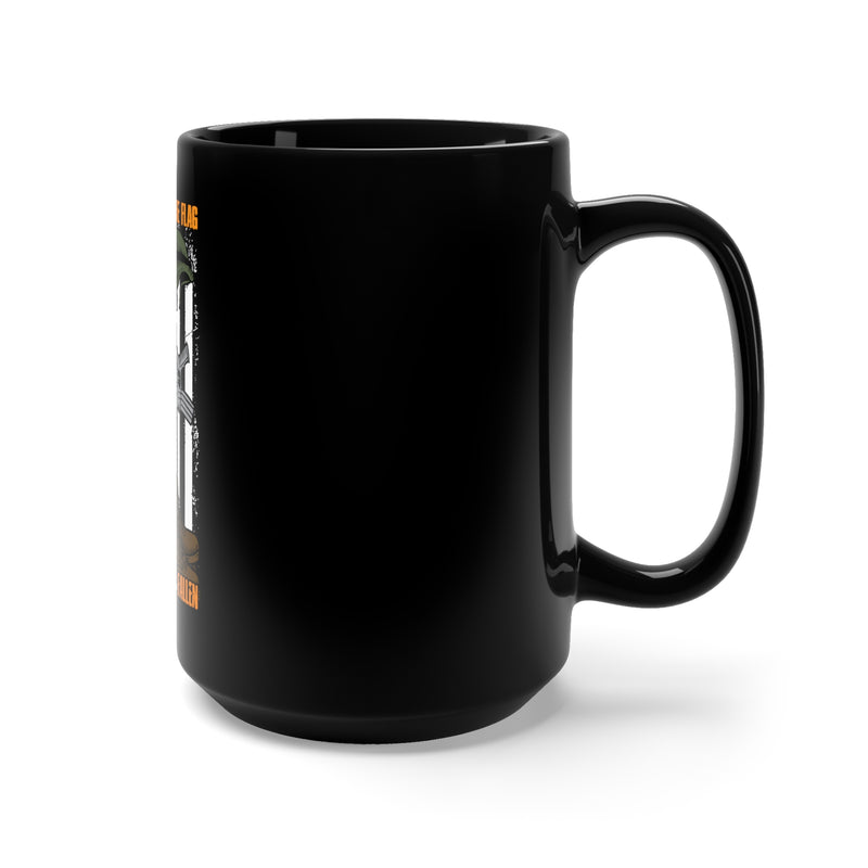 Unwavering Honor: 15oz Black Mug with Military Design - 'We Stand for the Flag, We Kneel for the Fallen