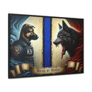 Bound by Honor: A Thin Line Against Evil Framed Canvas