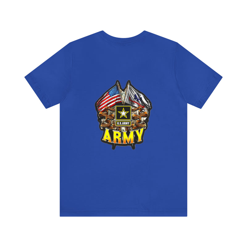 Patriotic Valor: Military T-Shirt with 'Double Flag Eagle U.S. ARMY' Design