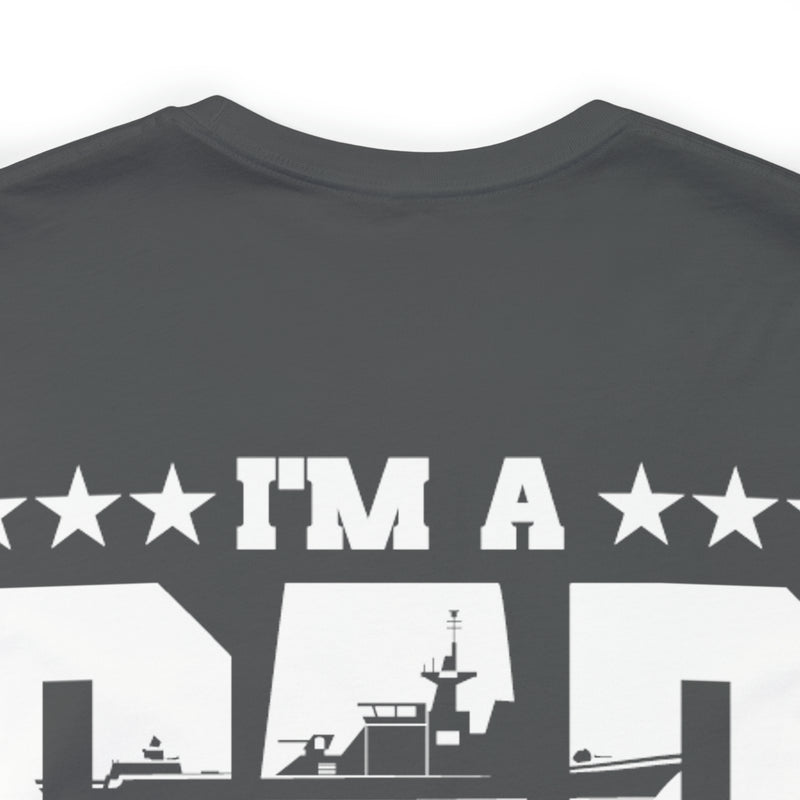 Fearless Family Man: Military Design T-Shirt - 'I'm a Dad, Grandpa, and a Navy Veteran - Nothing Scares Me