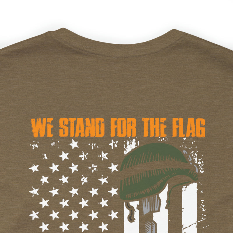 United in Resilience: Military T-Shirt with 'We Stand for the Flag' Design