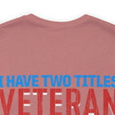Dual Titles of Strength: Military Design T-Shirt - 'I Have Two Titles - Veteran and Mom, and I Rock Them Both!'