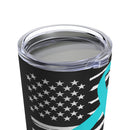 Symbolizing Strength and Sacrifice: Patriotic Military PTSD Awareness Embodied in a 20oz Black Tumbler