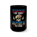 Fearless Resolve: 15oz Black Military Design Mug - Unwavering Courage in the Face of Adversity