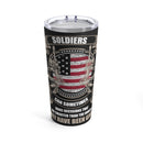 Wisdom on Duty: 20oz Military Design Tumbler - Honoring Tactical Brilliance