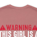 Fierce and Fiery: Military Design T-Shirt - 'Warning: This Girl is a Smoking Hot Veteran and Can Protect Herself!'