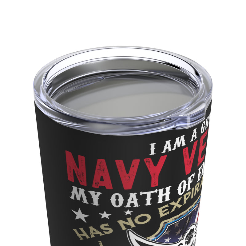 Unapologetically Grumpy Navy Veteran - 20oz Military Design Tumbler with Black Background