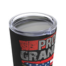 Proud Grandpa 20oz Military Design Tumbler - Black Background