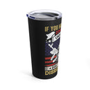 Proudly Defending the Flag: 20oz Black Military Design Tumbler - 'Respect and Sacrifice'