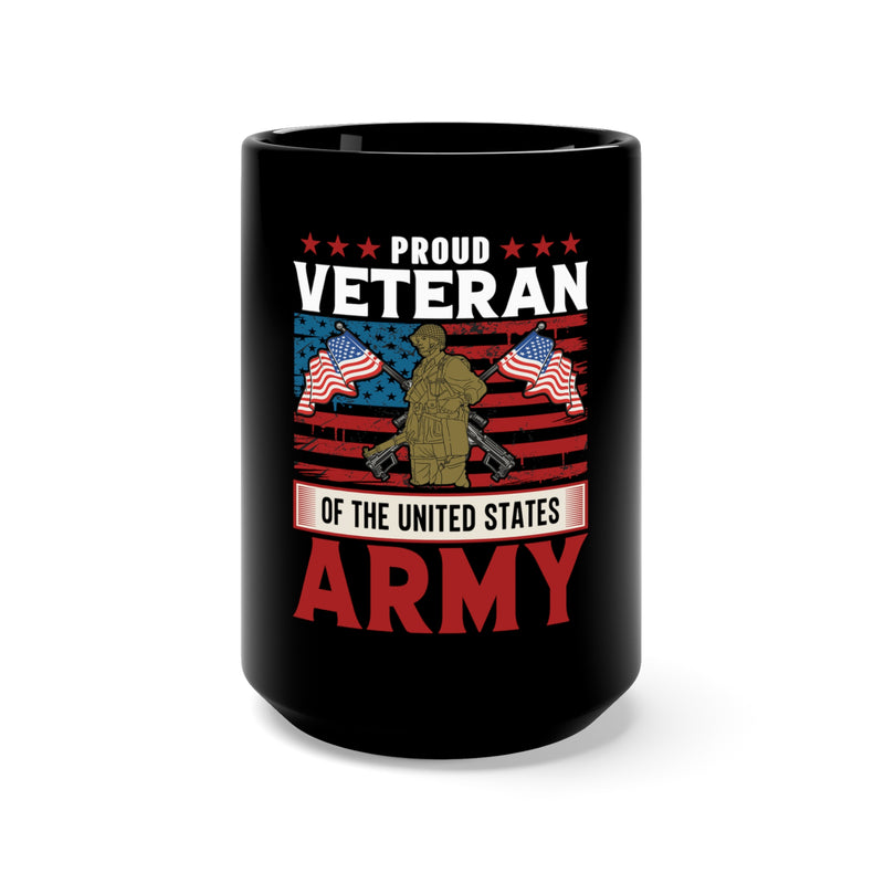 United in Service: 15oz Black Military Design Mug - Proud Veteran of the United States Army
