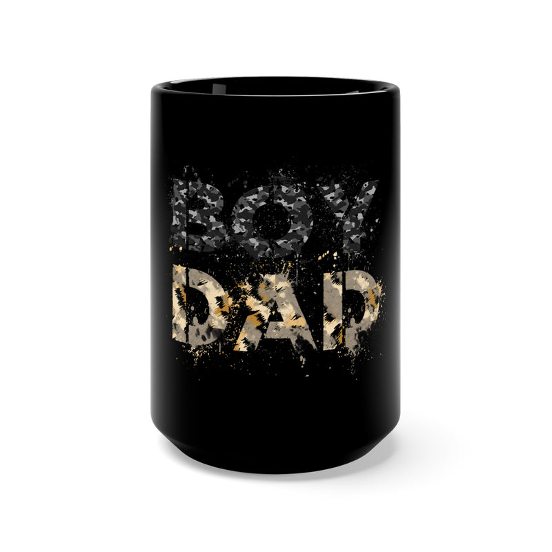 Boy Dad 15oz Military Design Black Mug - Celebrating Fatherhood with Military Pride!