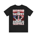 Patriotic Remembrance: Military Design T-Shirt - 'Honor the Sacrifice, Remember the Service