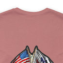 Patriotic Valor: Military T-Shirt with 'Double Flag Eagle U.S. ARMY' Design