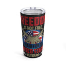 Freedom Isn't Free: United States Veteran 20oz Military Design Tumbler, Black Background!