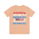 Fierce and Fiery: Military Design T-Shirt - 'Warning: This Girl is a Smoking Hot Veteran and Can Protect Herself!'