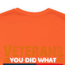 Veterans: Defenders of Freedom Military Design T-Shirt - Thank You for Your Unparalleled Service!
