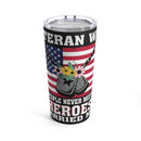 Veteran Wife: 20oz Military Design Tumbler - Black Background Tribute to My Hero