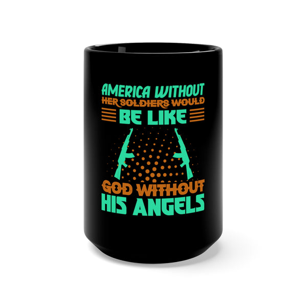 America's Angels 15oz Military Design Black Mug - Embrace the Strength and Sacrifice of Our Military Heroes!