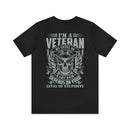 Sarcastic Veteran: Military Design T-Shirt - Sarcasm Level Adjusted to Your Stupidity