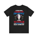 Empowered Service: Military Design T-Shirt - 'A Female Veteran Stands Up for Her Country