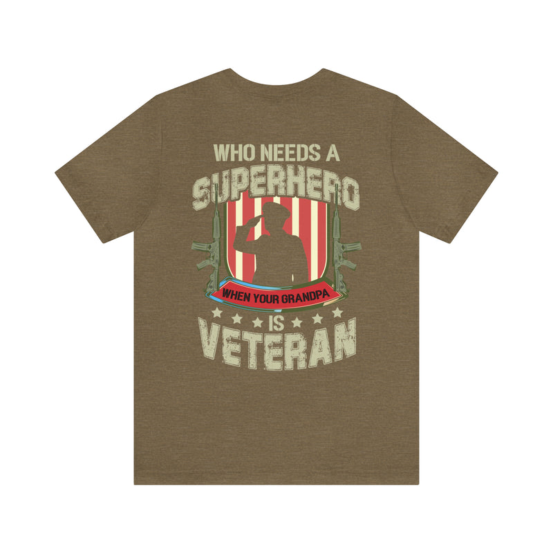 Grandpa, My Superhero: Military Design T-Shirt Celebrating the Veteran Legacy