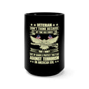 Eternal Defender: 15oz Military Design Black Mug - Veterans Never Stop Protecting Our Flag!