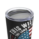 Land of the Free, Home of the Brave: 20oz Black Military Design Tumbler